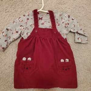 Carter's cat dress and top, 3m